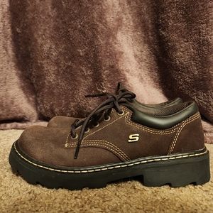 Sketchers Oxford Parties Mate Brown Suede Leather Shoes